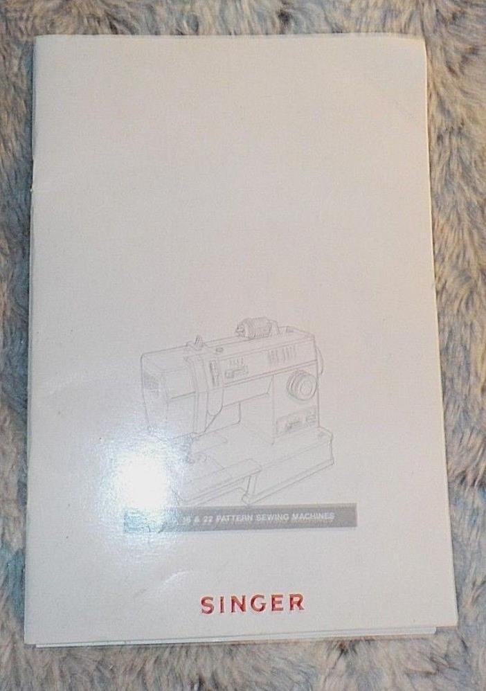 Singer instruction manual for 5,8,10, 16 & 22 Pattern Sewing Machines, 37 pages