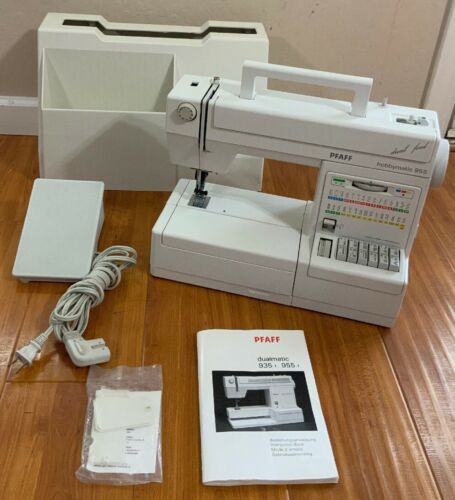 Pfaff Hobbymatic 955 Sewing Machine with Case Dual Feed Made in Germany Clean