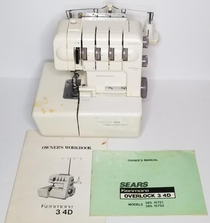 Serger Machine Sewing Model 385.15752 Kenmore Sears Overlock 3/4D