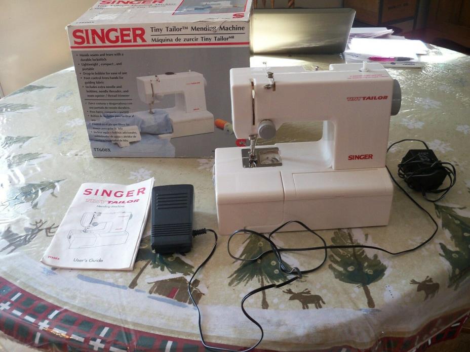 Singer Tiny Tailor Mending Sewing Machine TT600  with pedal foot and AC Adaptor