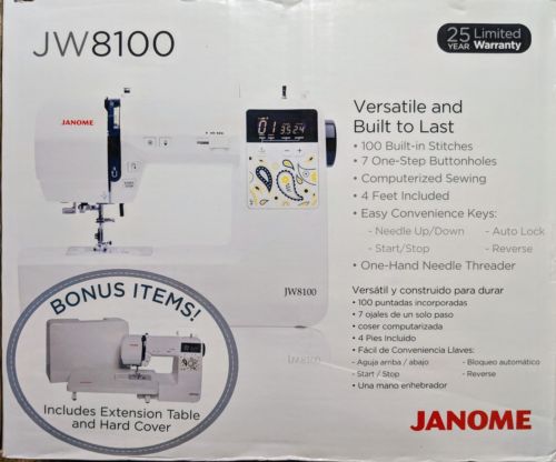 JANOME JW8100 FULLY FEATURED COMPUTERIZED SEWING MACHINE W/ 100 STITCHES