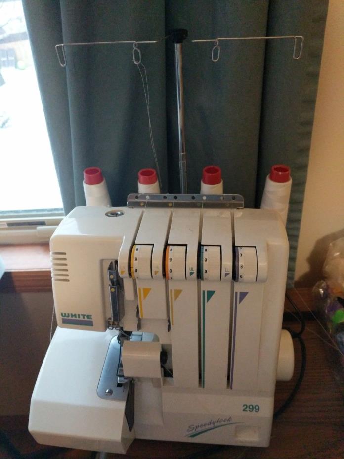 White Speedylock Serger Sewing Machine Model 299/299D