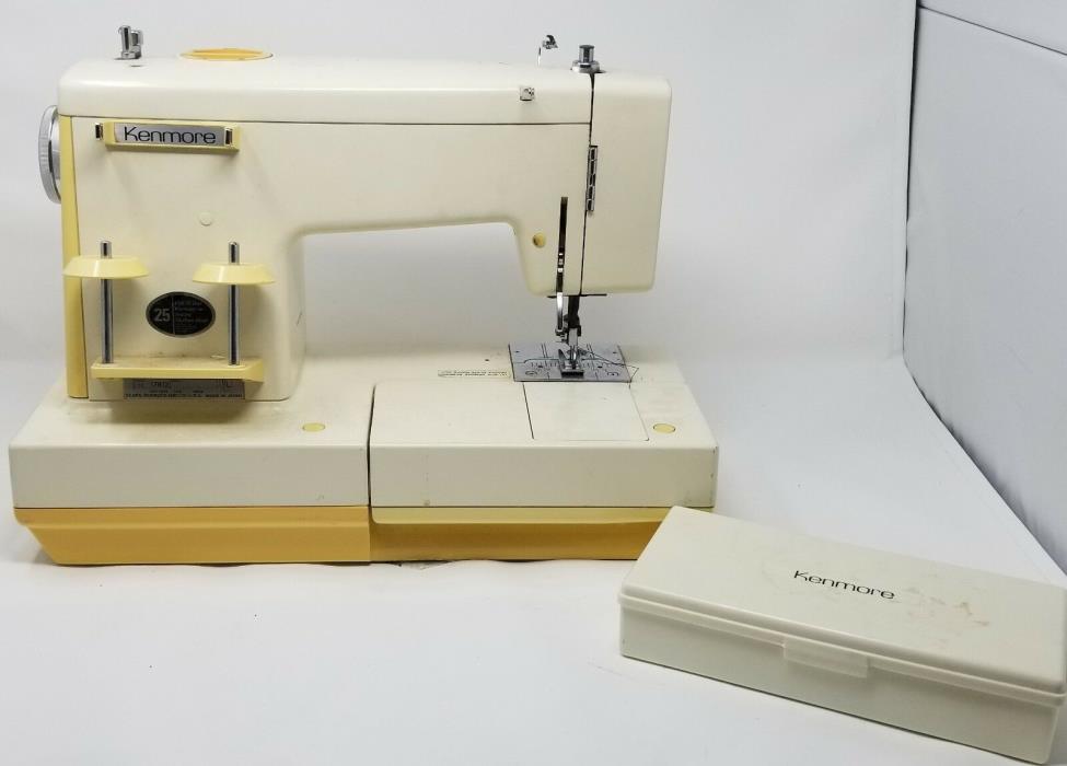 VINTAGE Kenmore 14-Stitch 158.14000 Heavy Duty Metal Sewing Machine W/ Extras