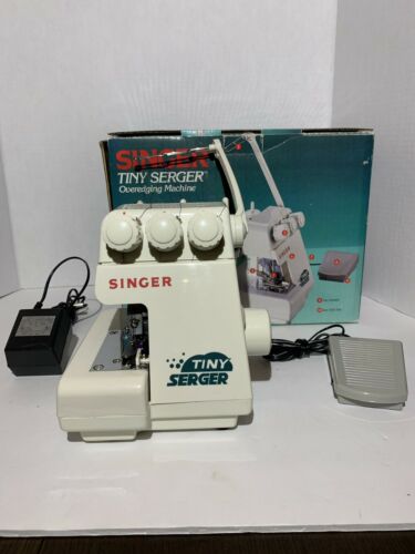Singer TS380A Tiny Serger Overedging Machine Adapter Foot Control Yawn Caps