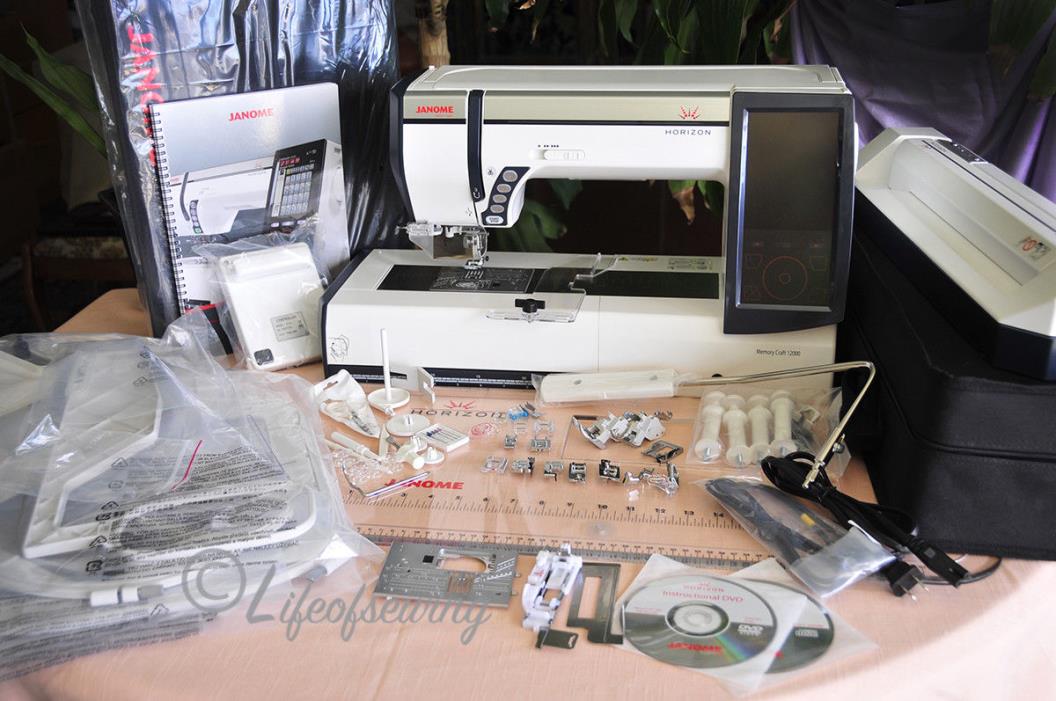 JANOME 12000 SEWING MACHINE FOR EMBROIDERY & QUILTING-UNUSED CONDITION