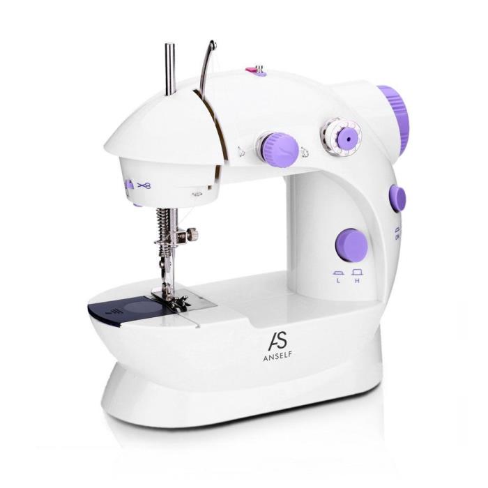 Mini Household Purple Electric Sewing Machine 2 Speed Adjustment 100-240V US