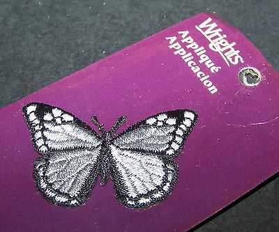 Gray Butterfly Iron-On Applique Wrights Iron On Grey 1 7/8