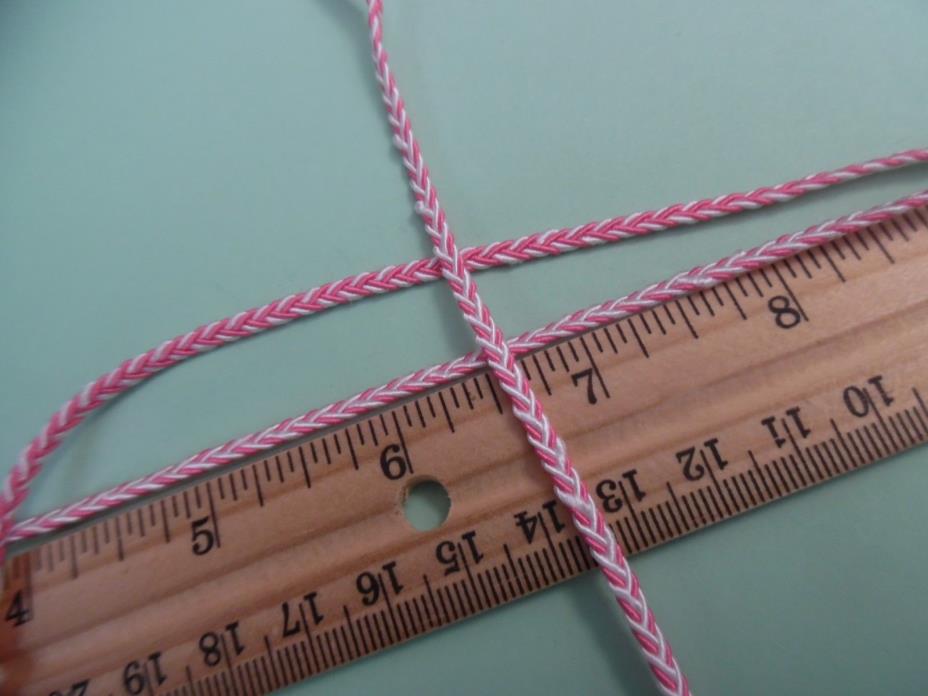 NEW ARRIVAL! BRAIDED FLAT BRAID~PINK/WHITE~1/8