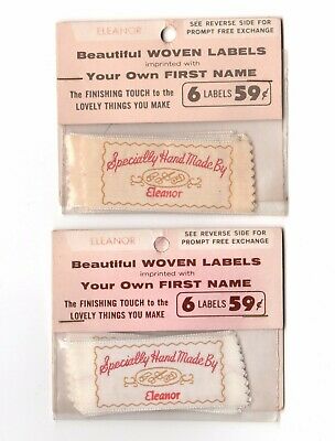 Lot of 2 Packs Handmade by Eleanor Vintage Woven Sewing Labels 12 Labels York
