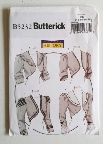 Butterick 5232 Victorian Jacket Sizes 14 16 18 20 Uncut