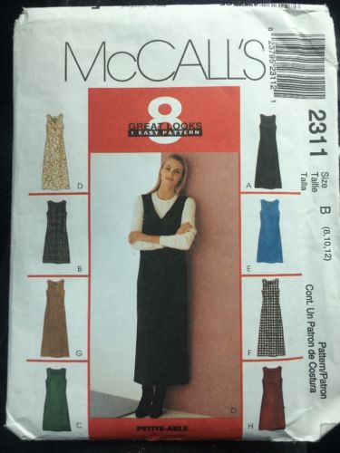 McCall's Sewing Pattern 2311 Women's Size 8 10 12 Dress Jumper Uncut