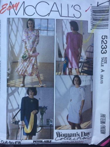 UNCUT Complete MCCALLS 5233 Sewing Pattern Sizes 6 8 10 Misses Dresses