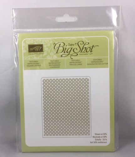 SQUARE LATTICE Embossing Folder Stampin Up New Plus Criss Cross Quilt Background