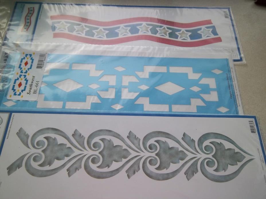 Lot of 6 Laser & American Traditional STENCILS – unopen BORDER DESIGNS 5