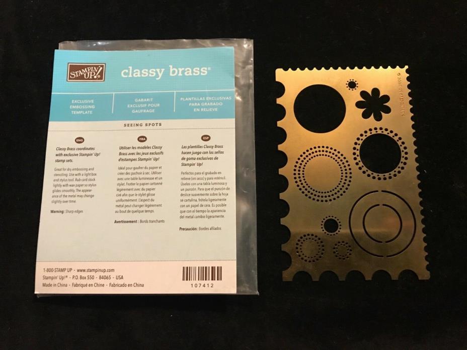 Dry Embossing Stencil Classy Brass Stampin' Up Template Flower Circles Exclusive