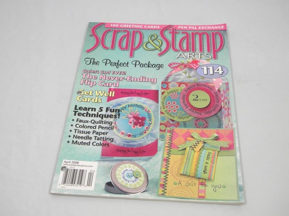 Scrap & Stamp Arts April 2008 magazine pattern scrapbook and stamping card makin