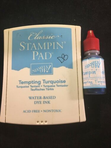 Stampin Up CLassic Ink Pad & Ink Refill & Marker - Tempting Turquoise Blue