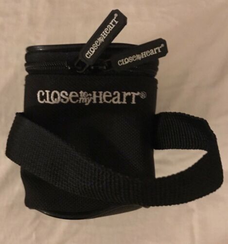 Close To My Heart black zippered accessory ink travel case CTMH tote
