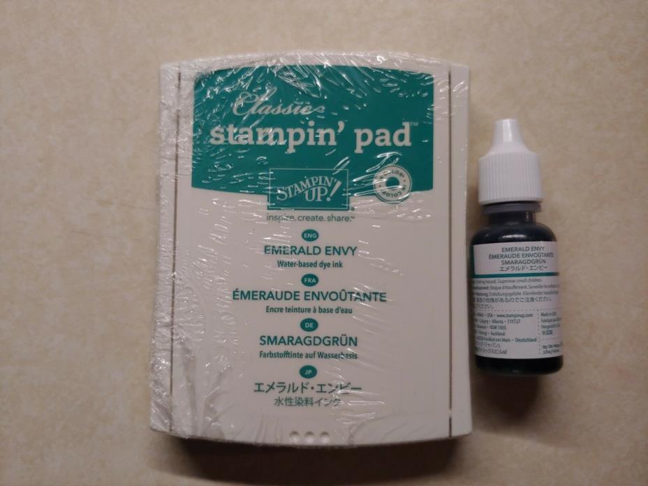 Stampin' Up! EMERALD ENVY INK PAD & REFILL, New, Retired