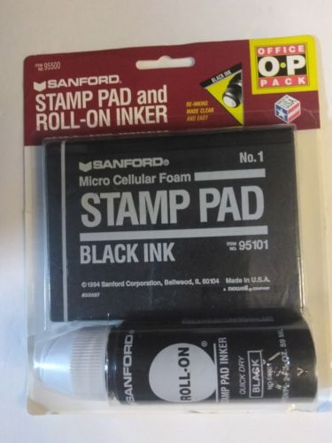 Vintage Sanford Roll On Stamp Pad Inker Black and Uninked Stamp Pad New