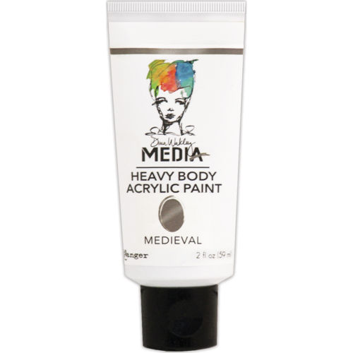 Dina Wakley Media Heavy Body Metallic Acrylic Paint 2oz-Medieval - 2 Pack