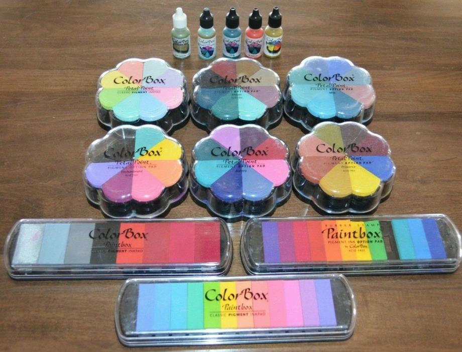 ColorBox Color Box Petal Point Paintbox Pigment Ink Rubber Stamp Pad Lot