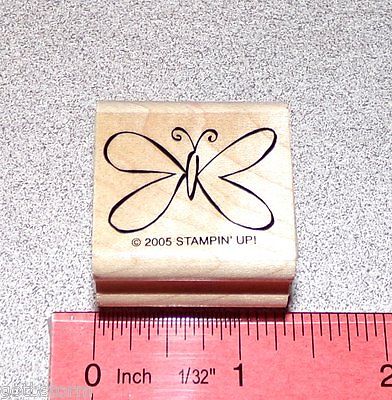 Butterfly Rubber Stamp Cute Small Outline Tag Size by Stampin Up Sweet Shapes