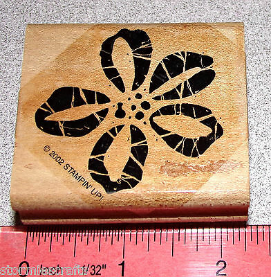 Flower Stamp Single Blossom Looks Cracked Clean by Stampin Up Beautiful Batik