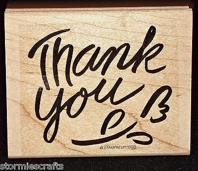 Thank You Rubber Stamp Flower Large Nice for card fronts Single by Stampin Up