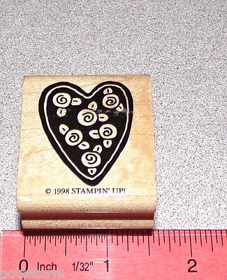 Heart w/Little Flower Bud Blossoms Clean by Stampin Up Flowered Heart