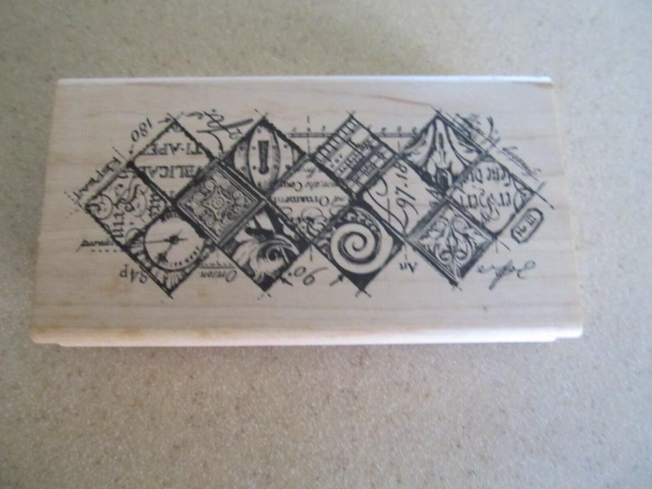Stampers Anonymous  wood rubber stamp Victorian design keyhole    Used