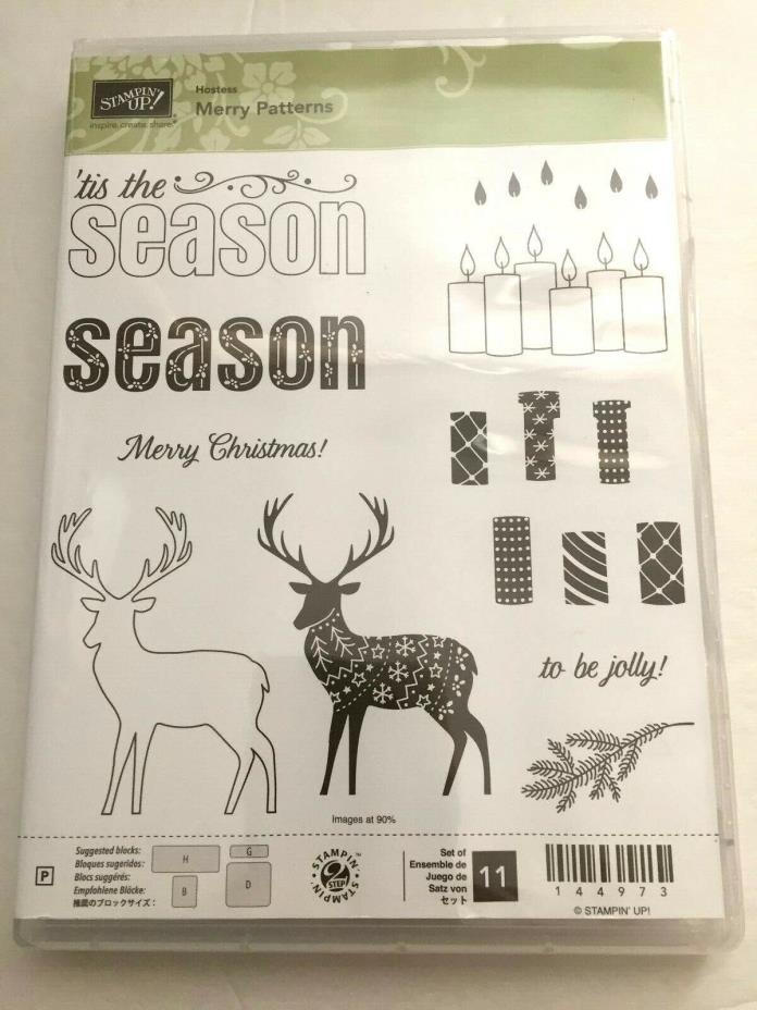 Stampin Up! MERRY PATTERNS Hostess Stamp Set - Photopolymer Retired