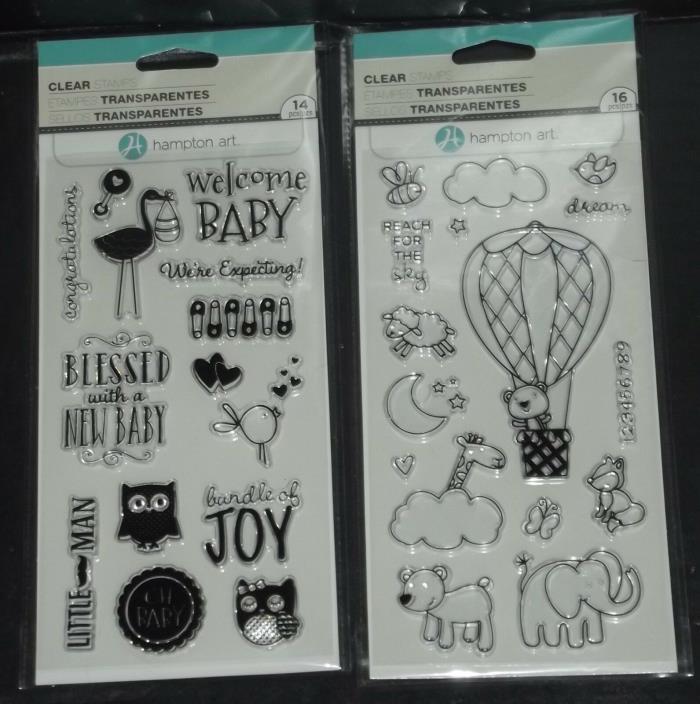 2 Hampton Art Clear Stamp Packs Baby Themed)