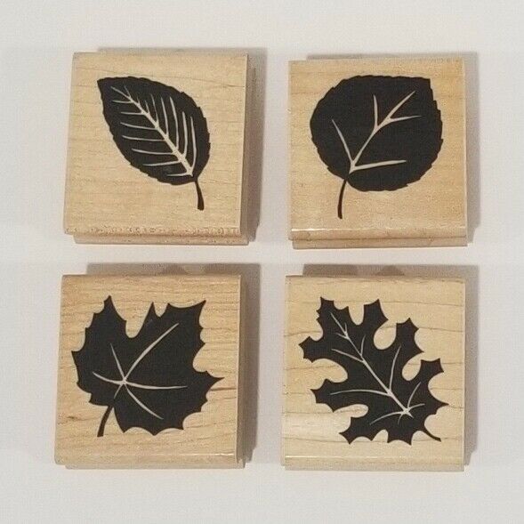 Four Leaves Solid Rubber Stamp Set #S202 Design Co Fall Autumn Seasons