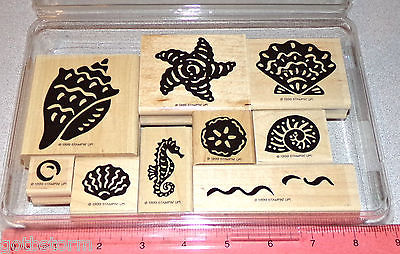 Seashells Ocean Nautical Rubber Stamp Sets Unique HTF Clean by Stampin Up Shells