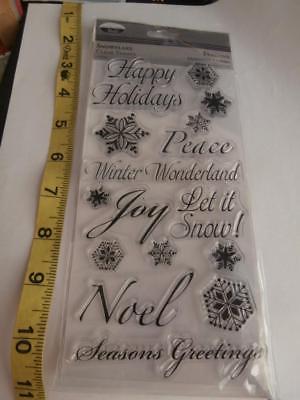 Snowflake Set of 16 Acrylic Stamp Scrapbooking Cards Christmas