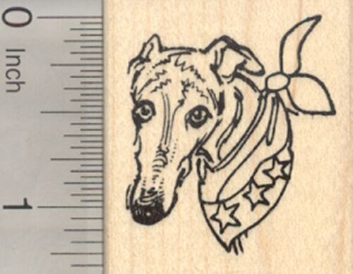 4th of July Greyhound Rubber Stamp, Patriotic Dog D27701 WM