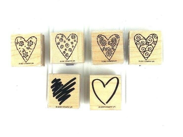 Stampin Up Rubber Stamps Heart Plus Heart Design 2000/2001 Scribble Heart