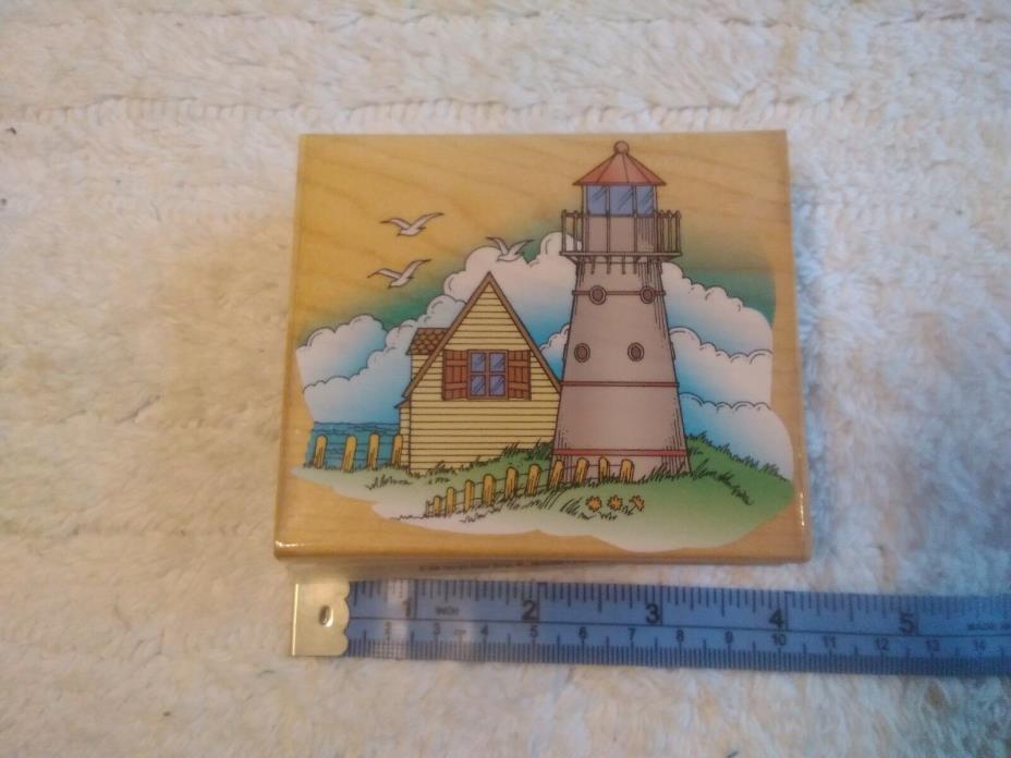 Wood Mounted Rubber Stamps Lighthouse Themed Scrapbooking Journal Card Making 4