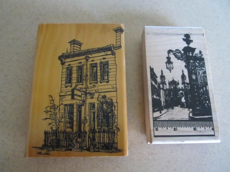 LOT 2 wood rubber stamp   Rue Maurice Antique Shop Williamstown  Used
