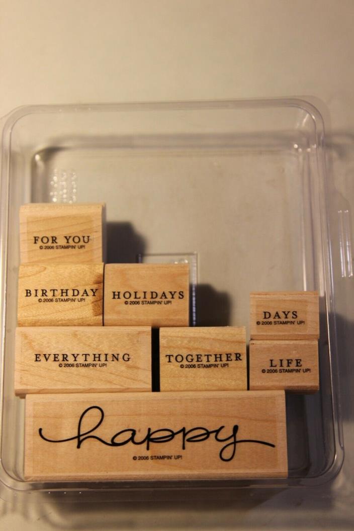 Stampin' Up Wood Mount Stamps - Happy Everything