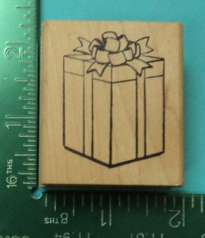 TALL PRESENT with BOW Rubber Stamp by The Stampers Corner  Birthday Christmas