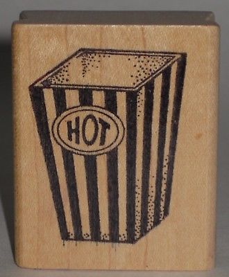 Museum of Modern Rubber Rubber Stamp Striped Popcorn Box Container 1.5