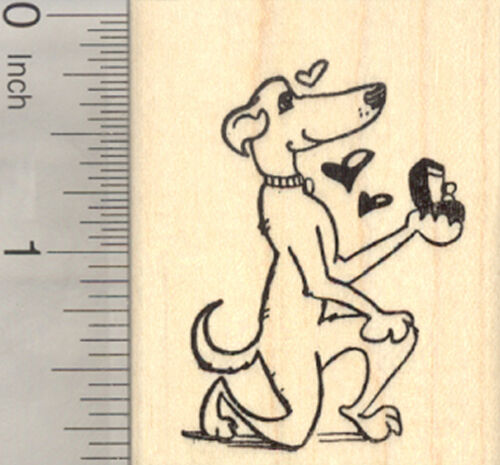 Dog Wedding Proposal Rubber Stamp, Ring Bearer G27708 WM