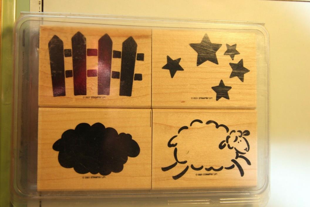 Stampin' Up Wood Mount Stamps -  Counting Sheep