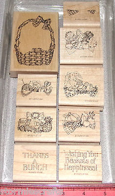 Christmas Easter Thanksgivings Stamp Set Holiday Stampin Up Basket of Happiness