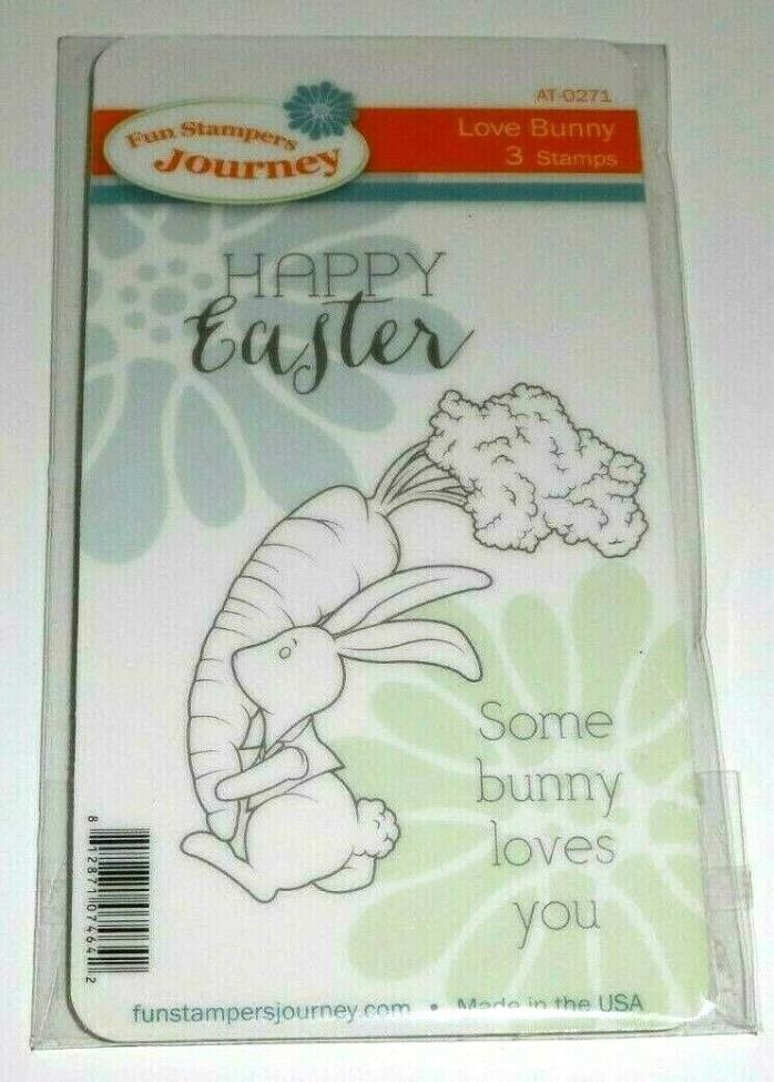 New FSJ Fun Stampers Journey LOVE BUNNY Rubber Stamp Set ~ Spring Easter Bunny