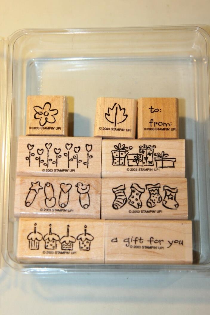 Stampin Up Tag Alongs Wood Mounted Stamps - Tags - Christmas - All Occasions