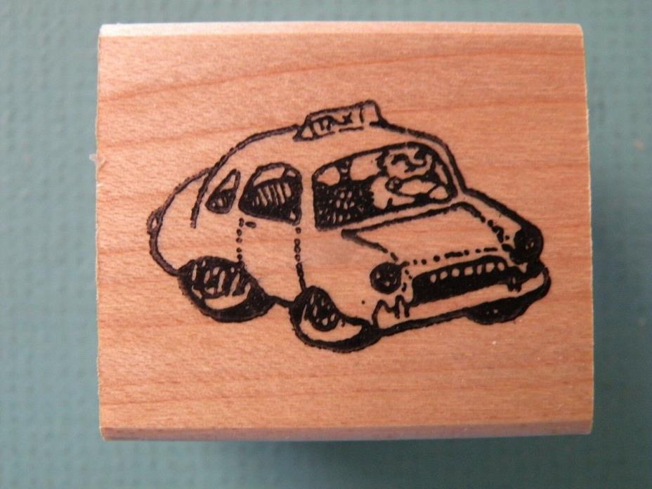 Taxi Cab, Small REMARKABLE! Rubber Stamp Good For Landscape Scene