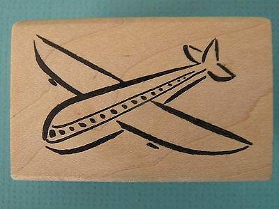 Jet Passenger Airplane DUCKS IN A ROW Rubber Stamp